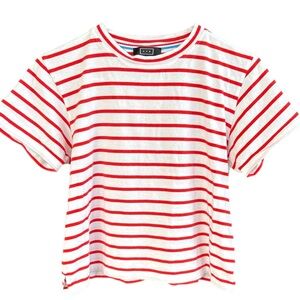 AYR Striped Short Sleeve Pima Cotton Tee Red White Size Small